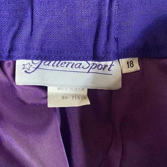 Vintage Galleria Sport Linen Blend Purple Pencil Skirt Women Plus Size 18 Pocket - Picture 4 of 9